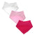 Baby Bandana Bibs - 100% Cotton, White, Pink, Fuchsia, 3 Pack