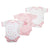 Baby Girls Bodysuits, Short Sleeve - 100% Cotton, Pink