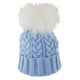 Baby Boys Pom Pom Hat, Cable Knit - Blue, 0-6 Months