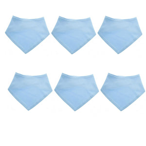 Baby Boys Bandana Bibs - 6 Pack, 100% cotton, Blue
