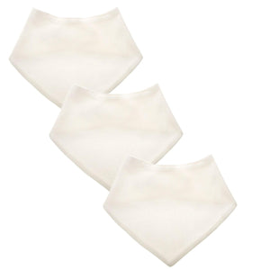Baby Bandana Bibs - 100% Cotton, Cream, 3 Pack