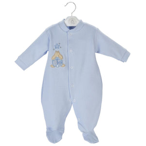 Premature Baby Ribbed Sleepsuit - Pure Cotton - Blue - Dandelion