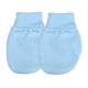Baby Boys Hat And Scratch Mitts Set - Pure Cotton, Made in UK - Blue