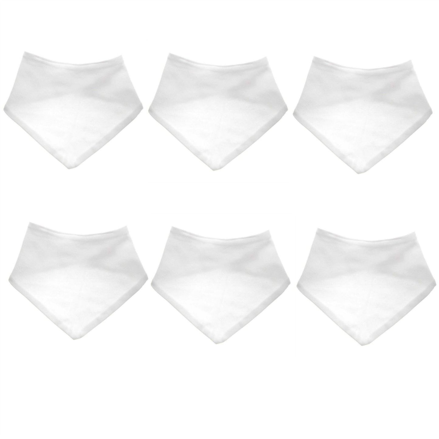 Baby Boys & Girls Bandana Bibs - 6 Pack, 100% cotton, White