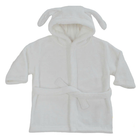 Baby Dressing Gown - Bunny Ears, Fleece, 6-24 Months - White
