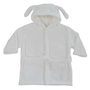 Baby Dressing Gown - Bunny Ears, Fleece, 6-24 Months - White