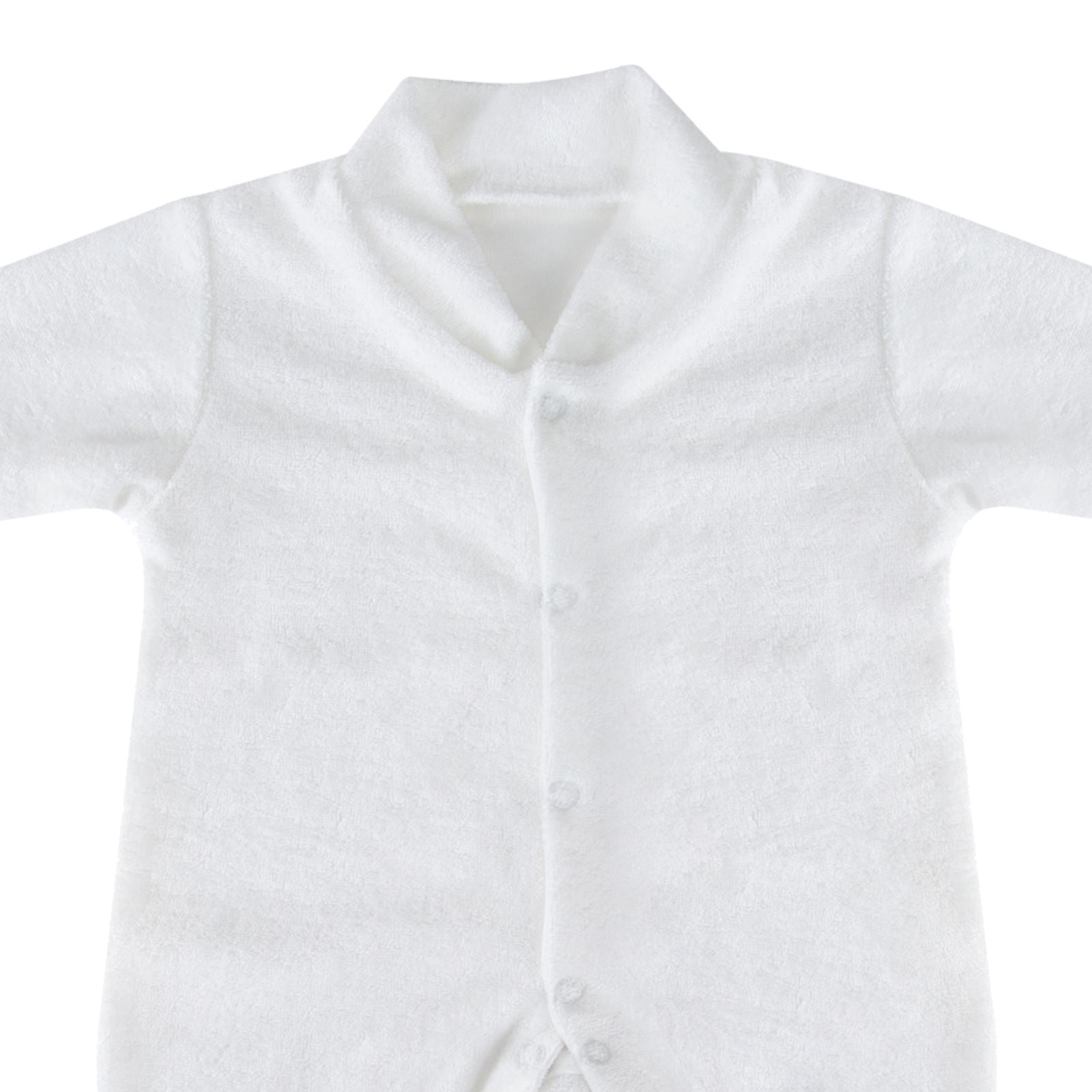 Baby Boys Girls White Terry Towelling Sleepsuit, British Made,