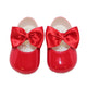 Baby Girls Bow Shoes - Soft Sole, Made in Britain, UK 0-3, Red