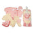 Baby Girls Layette Gift Set - Pink, 100% Cotton Clothing, 7 Piece Set