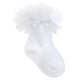 Baby Girls Socks, Bow and Tutu Frill, Poly Cotton, UK 0-5.5 - White
