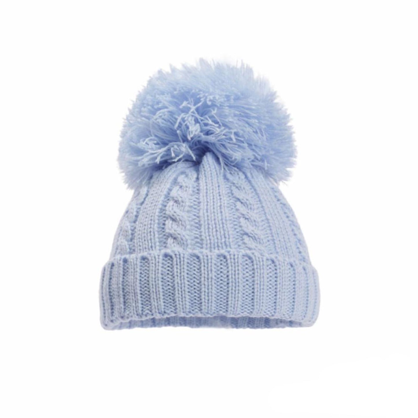 Cable Knit Pom Pom Bobble Hat 0-24 Months