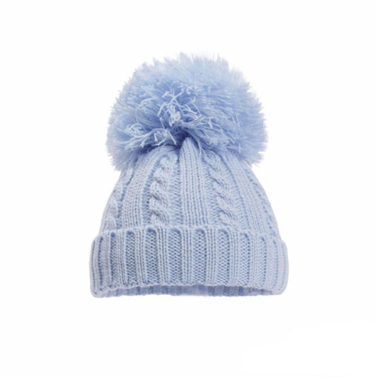 Cable Knit Pom Pom Bobble Hat 0-24 Months