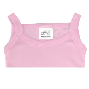 Baban Baby Bodysuits - 100% Cotton, Made in Britain, Sleeveless - Pink