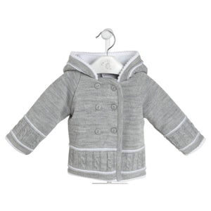 Baby Knitted Jacket  - Boys, Girls, Acrylic - Grey