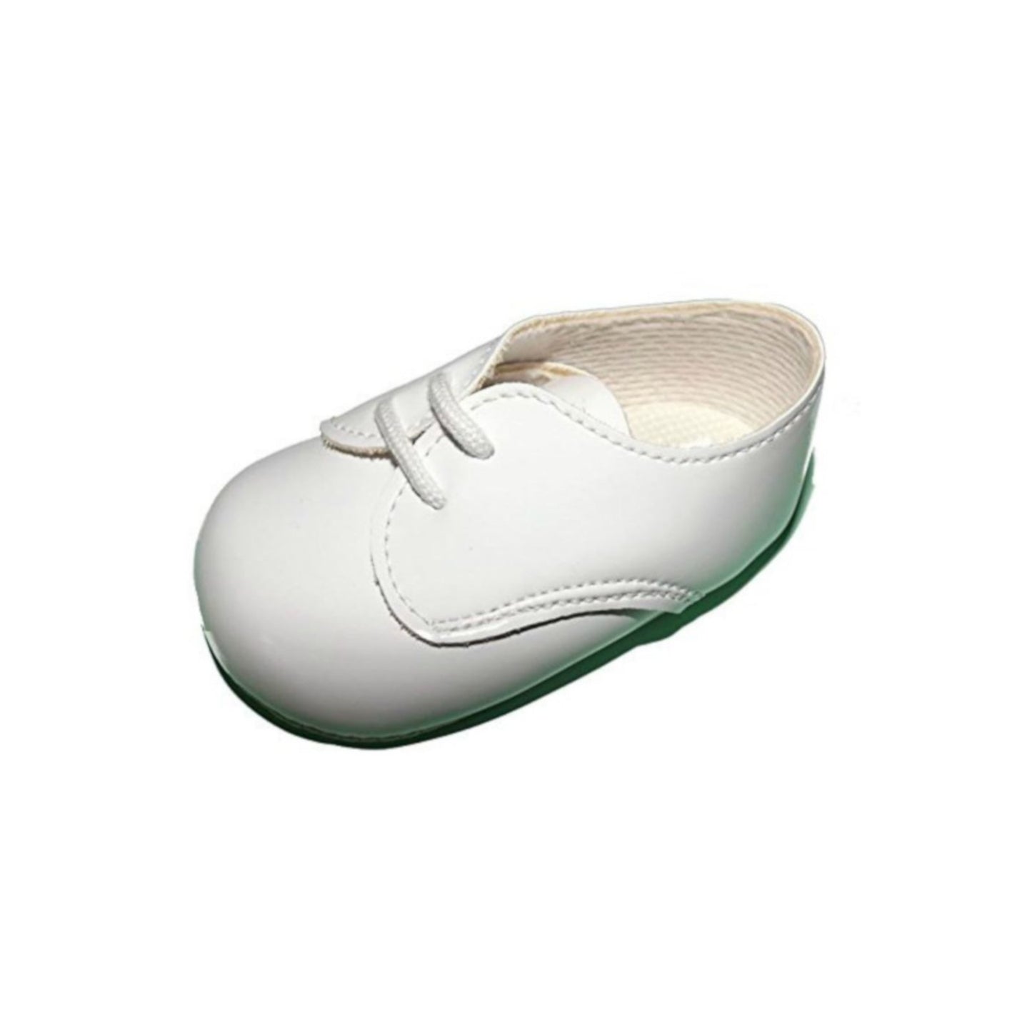 Baby Boys Lace Up Shoes - White Patent Leather - Made in Britain