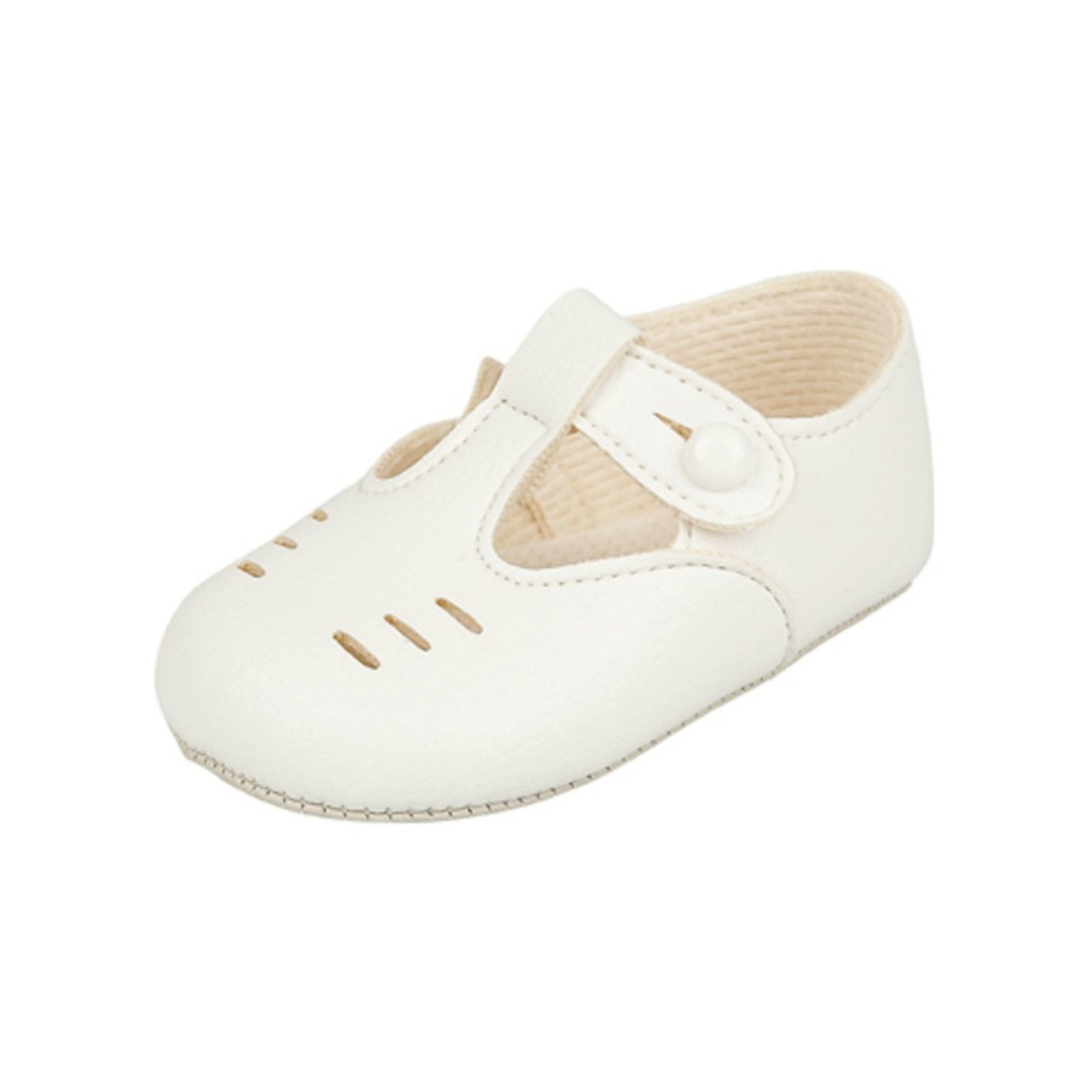Baby Boys Shoes - Leather, UK 0-3 - Made in Britain - White Patent