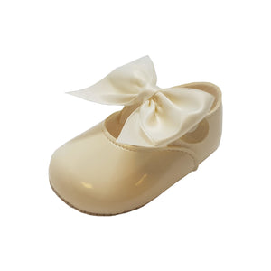 Baby Girls Shoes - Leather, Soft Soled, UK 0-3 - Made in Britain - Ivory