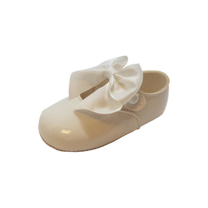 Baby Girls Shoes - Leather, Soft Soled, UK 0-3 - Made in Britain - White
