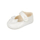 Baby Girls Shoes - Soft Soled Leather Bow - UK 0-4 - Made in Britain - White