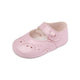 Baby Girls Punch Shoes, Leather - Made in Britain - Pink Patent