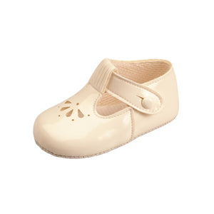 Baby Girls Leather Shoes - Petal, UK 0-4 - Made in Britain - Ivory