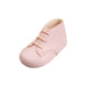 Baby Girls Lace Up Boots, Leather - Made in Britain - Pink Matt