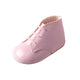 Baby Girls Lace Up Boots, Leather - Made in Britain - Pink Patent