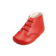 Baby Girls Lace Up Boots, Leather - Made in Britain - Red Matt
