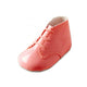 Baby Girls Lace Up Boots, Leather - Made in Britain - Red Patent