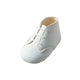 Baby Girls Lace Up Boots, Leather - Made in Britain - White Matt