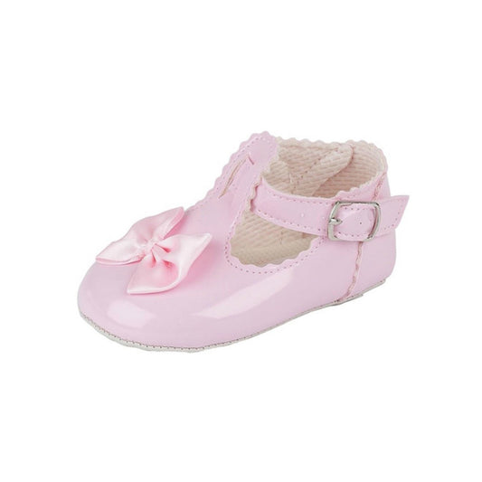 Baby Girls T-Bar Shoes - Patent Leather, UK 0-4 - Made in Britain - Pink