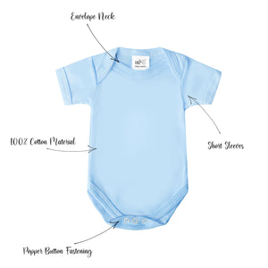 Baby Bodysuit Vests, British Made 100% Cotton, Blue, Boys