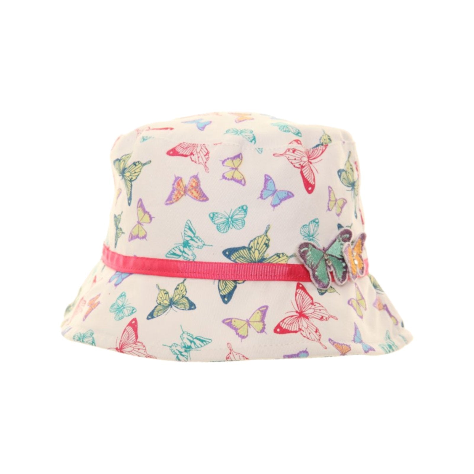 Girls Bucket Hat 100 Cotton Butterfly Flower Design 3 12 Years Baby Togs