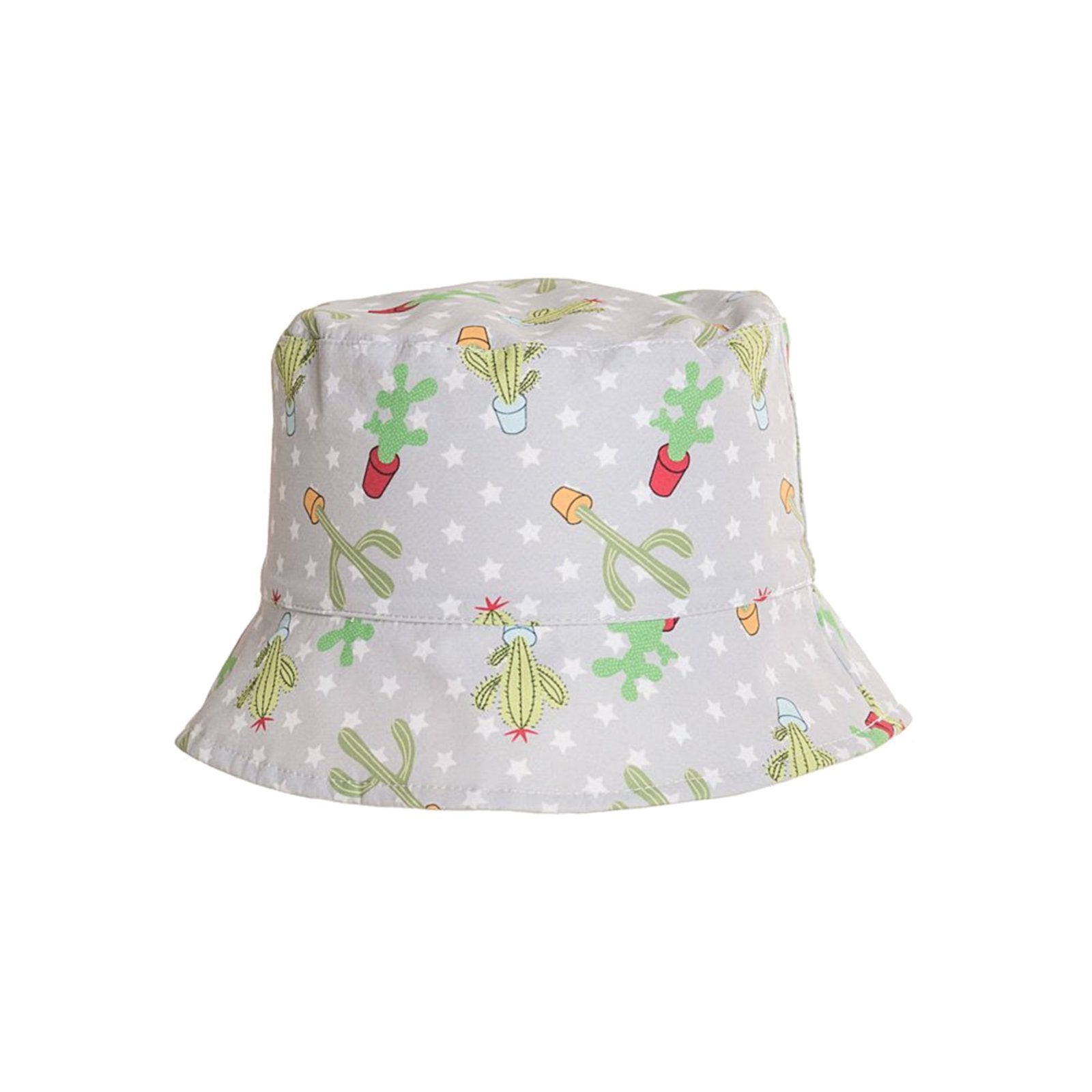 Boys Bucket Hat, Grey Cactus - 100% Cotton