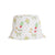 Boys Bucket Hat, White Cactus - 100% Cotton