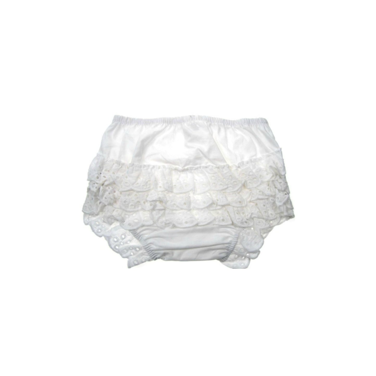 Baby Girls Cotton Frilly Knickers - White, 0-18 Months