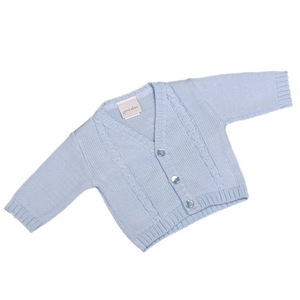 Baby Boys Cable Knitted Cardigan - Blue, Dandelion - 0-18 Months