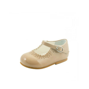 Baby Girls Shoes, UK 2-8 - Sevva Emma, Hard Sole, Leather - Camel