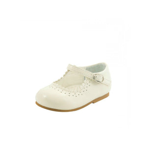 Baby Girls Shoes, UK 2-8 - Sevva Emma, Hard Sole, Leather - Cream