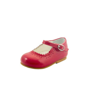 Baby Girls Shoes, UK 2-8 - Sevva Emma, Hard Sole, Leather - Red