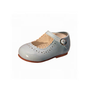 Baby Girls Shoes, UK 2-8 - Sevva Emma, Hard Sole, Leather - Blue