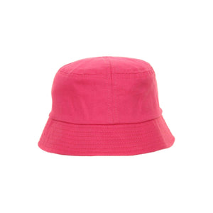 Girls Bucket Hat, Chin Strap - Pink - 100% Cotton