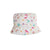 Girls Bucket Hat - Mermaid Design, White - 100% Cotton