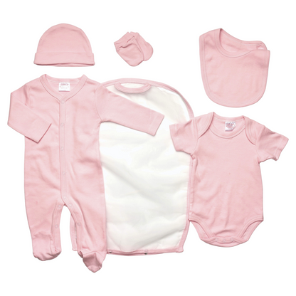 5 Piece Plain Layette Set
