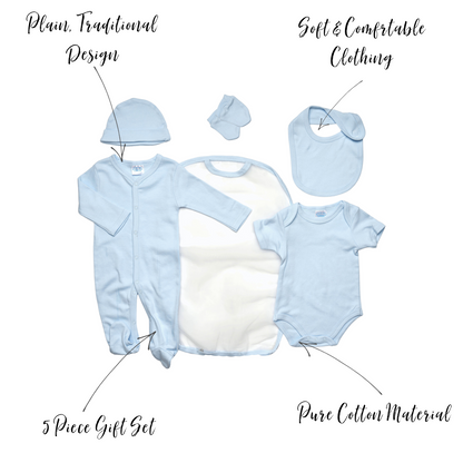 5 Piece Plain Layette Set