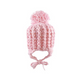 Baby Girls Knitted Bobble Hat - Chunky Knit - Pink