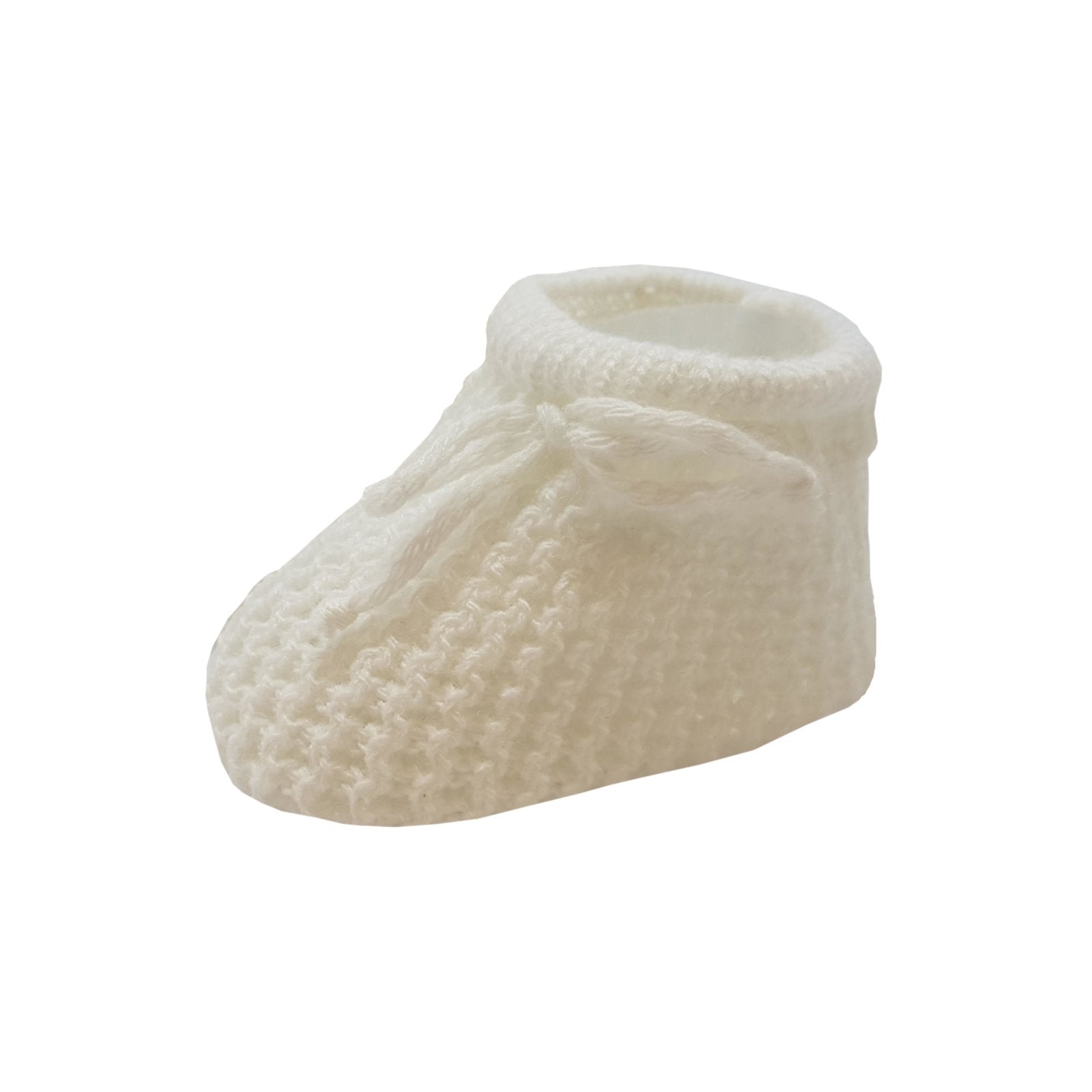 Baby Knitted Booties - White