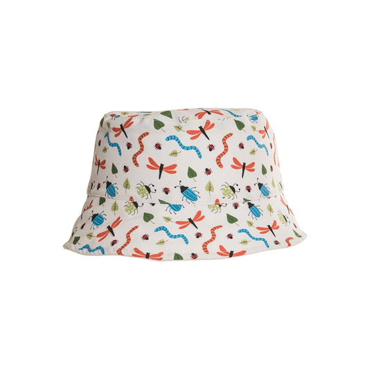 Boys Bucket Hat, Mini Beast Theme, Natural - 100% Cotton