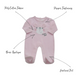 Baby Girls Velour Romper - Cotton Rich All-in-One Sleep Suit, Pink
