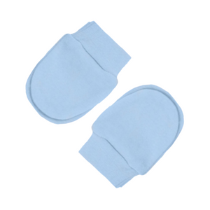 Premature Baby Boys Scratch Mitts - 2 Pack, 100% Cotton, Blue
